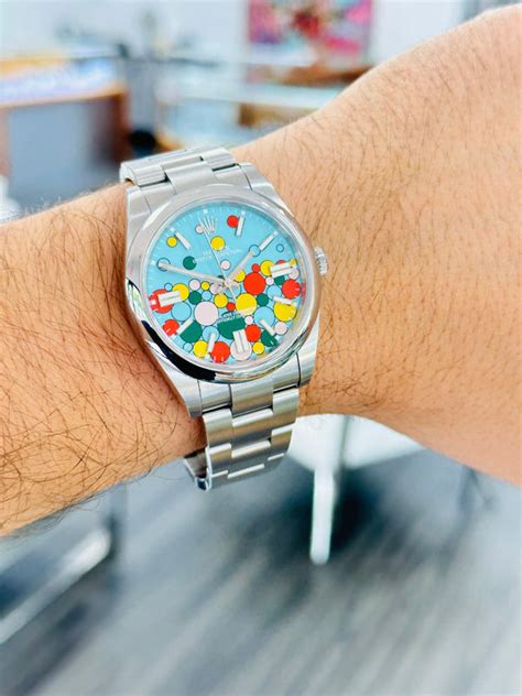 rolex turquoise blue celebration motif|Rolex Oyster Perpetual 41 watch: Oystersteel .